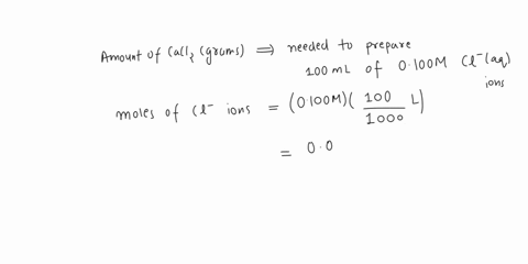 how-many-grams-of-cacl2-molar-mass-111gmol-are-needed-to-prepare-100ml-of-0100mcl-aq-ions-62773