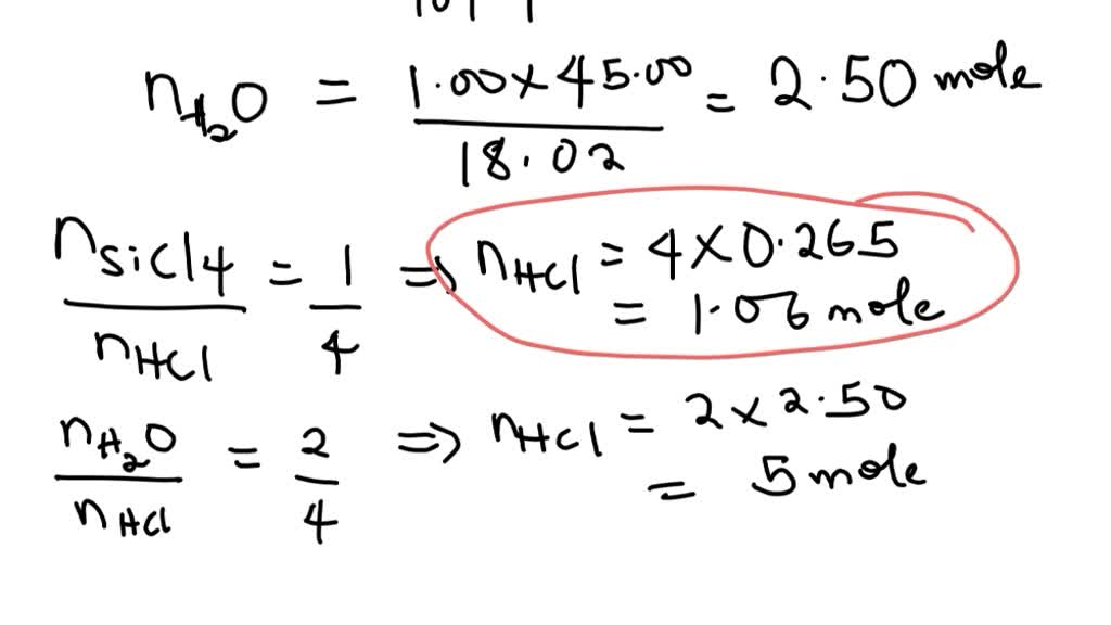 SOLVED When solid silicon tetrachloride reacts with water, solid