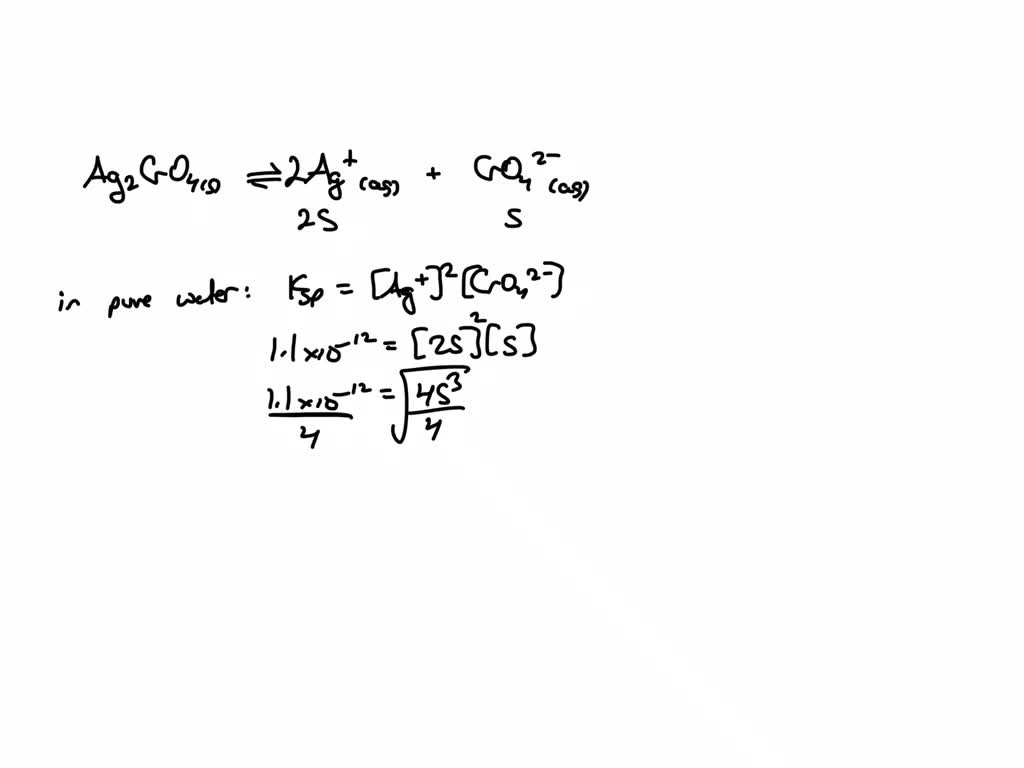 Solved Calculate The Solubility Of Ag2cro4 A In Pure Water And B Solved Calculate The Solubility Of Ag2cro4 A In Pure Water And B