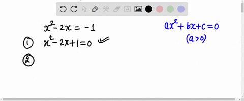 consider-the-equation-x2-2x-1-complete-the-following-write-the-equation-as-ax2-0-with-a-0-b-calculate-the-discriminant-b2-4ac-and-determine-the-number-of-real-solutions-solve-the-equation-th-03394