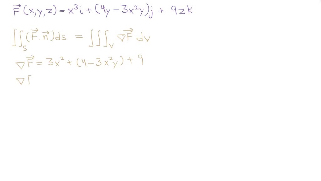 SOLVED: pt) Use the divergence theorem to calculate the flux of the ...