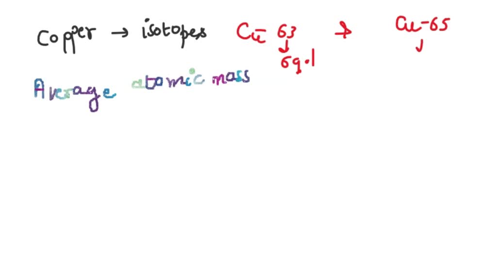 SOLVED Copper has two isotopes, copper63 and copper65. The relative