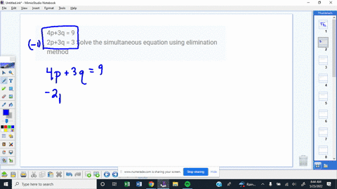 4p3q-9-2p3q-3-solve-the-simultaneous-equation-using-elimination-method-14027