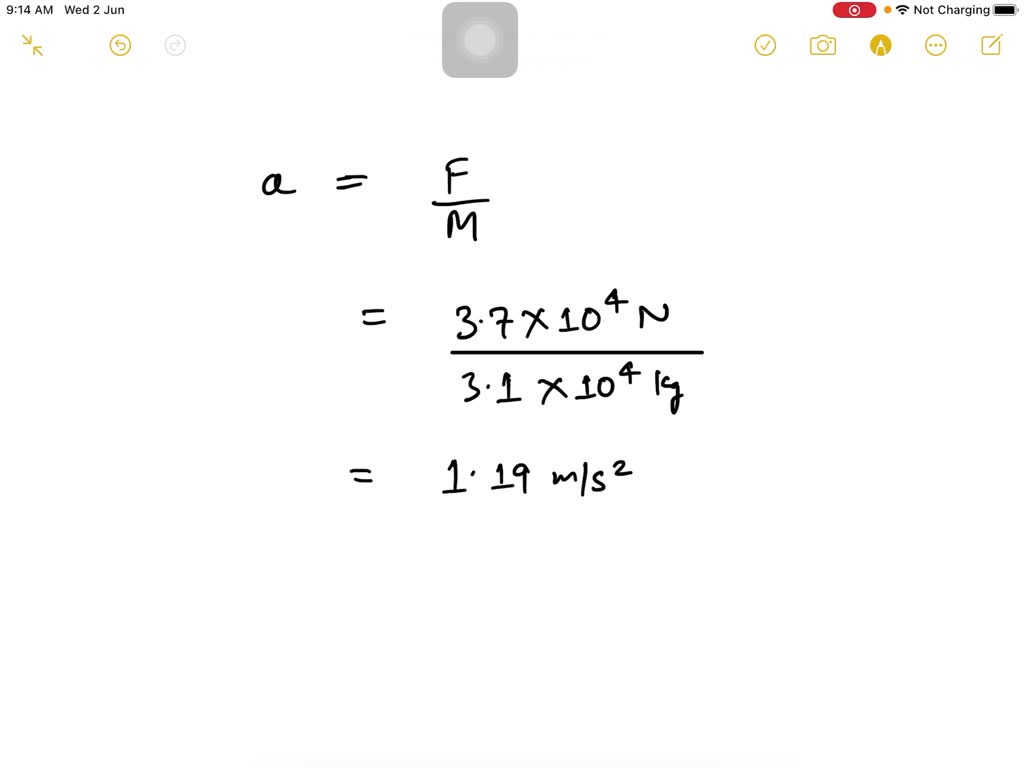 SOLVED An airplane has a mass of 3.1 x104 kg and takes off under the