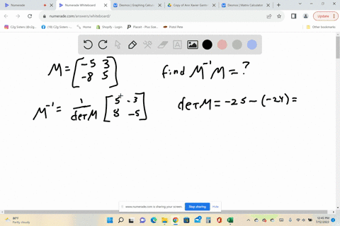 m1-matrix-is-5-3-8-5-a-find-the-value-in-the-first-row-and-first-column-of-the-product-m-1m-using-matrix-multiplication-select-the-correct-expression-below-and-fill-in-the-answer-box-to-comp-26764