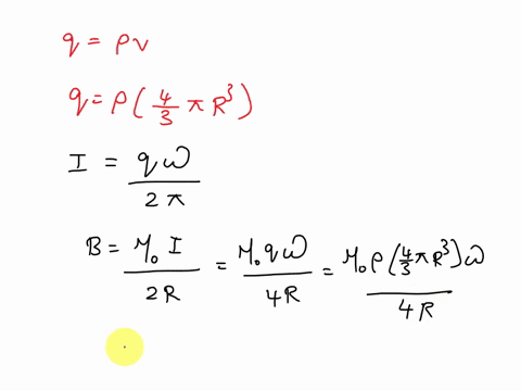 a-sphere-of-radius-r-has-a-uniform-volume-charge-density-rho-when-the-sphere-rotates-as-a-rigid-ob-3-57304