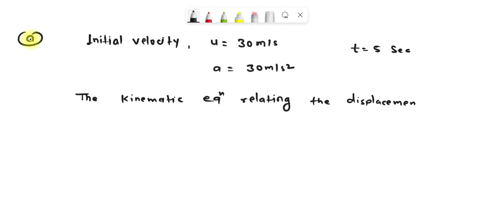 45-a-particle-moves-in-straight-line-with-an-initial-velocity-of-30-ms-and-constant-acceleration-30-ms-a-what-is-its-displacement-at-t-5-s-b-what-is-its-velocity-at-this-same-time-73887