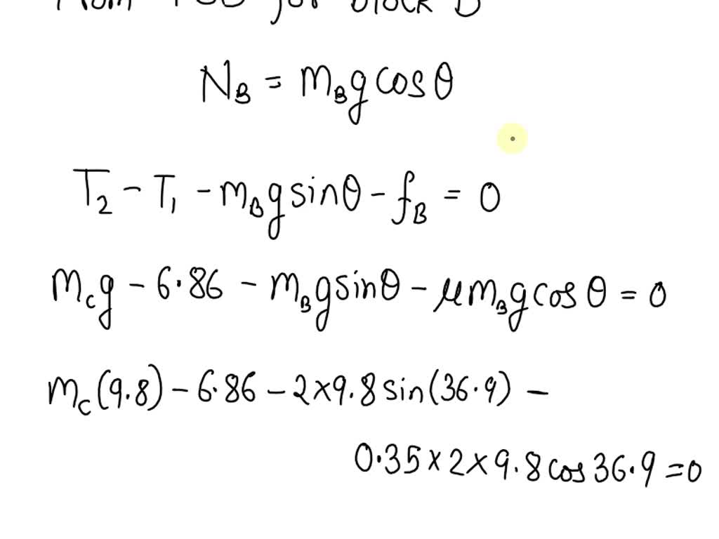 SOLVED: Blocks A, B, And C Are Placed As In The Figure And Connected By ...