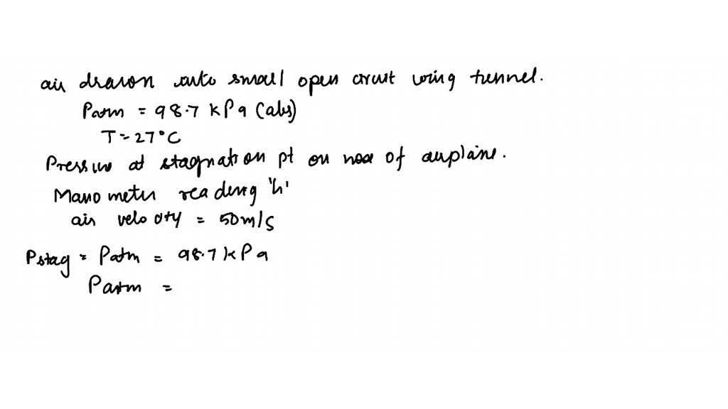 Air is drawn into a small opencircuit wing tunnel as shown in Fig. P3