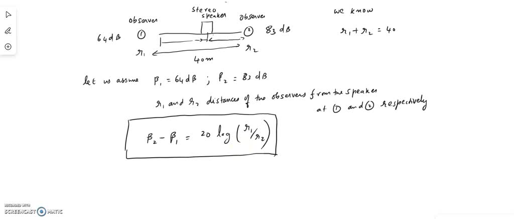 SOLVED: A stereo speaker is placed between two observers who are 40 m ...