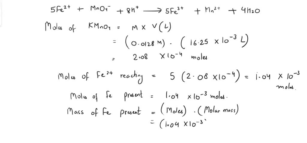 A different brand of iron tablet was analysed by Hitration with 0.0093  mol.L potassium dichromate via the 