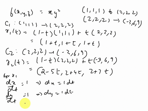 compute-the-line-integral-with-respect-to-arc-length-of-the-function-fx-y-z-xy2-along-the-parametrized-curve-that-is-the-line-segment-from-1-1-1-to-2-2-2-followed-by-the-line-segment-from-2-69838