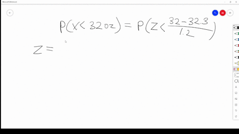 the-volumes-of-soda-in-quart-soda-bottles-are-normally-distributed-with-a-mean-of-323-oz-and-a-standard-deviation-of-12-oz-what-is-the-probability-that-the-volume-of-soda-in-a-randomly-selected-bottle