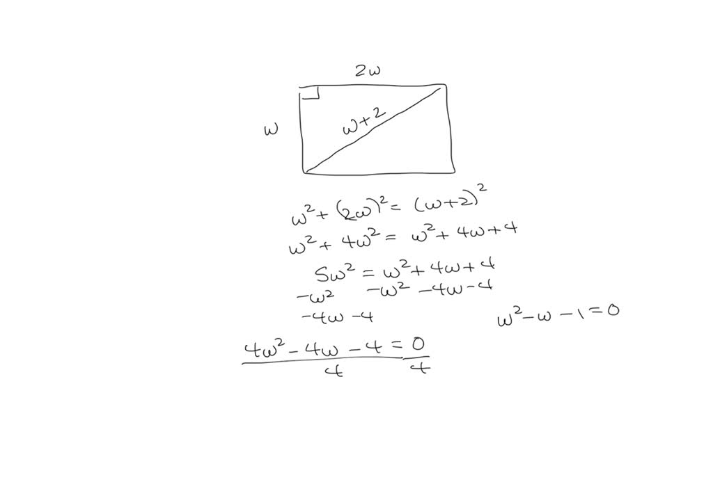 SOLVED A rectangular piece of plywood has a diagonal which measures two feet more than the