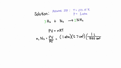 hydrogen-gas-and-nitrogen-gas-react-to-form-ammonia-gas-what-volume-of-ammonia-would-be-produced-by-this-reaction-if-57cm3-of-nitrogen-were-consumed-also-be-sure-your-answer-has-a-unit-symbo-09205