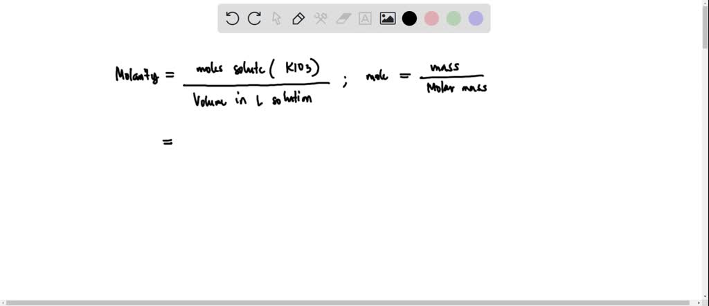 SOLVED: If 8.19 g KIO3 is dissolved in enough water to make 500.0 mL of ...