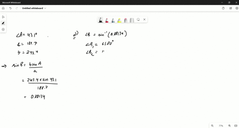 solve-triangle-abc-if-a431-a1887-and-b2434-there-are-two-possible-angles-b-between-0-and-180-with-this-value-for-sine-find-the-two-angles-and-report-them-so-that-b1-is-the-acute-angle-b1-and-b2-thus-t