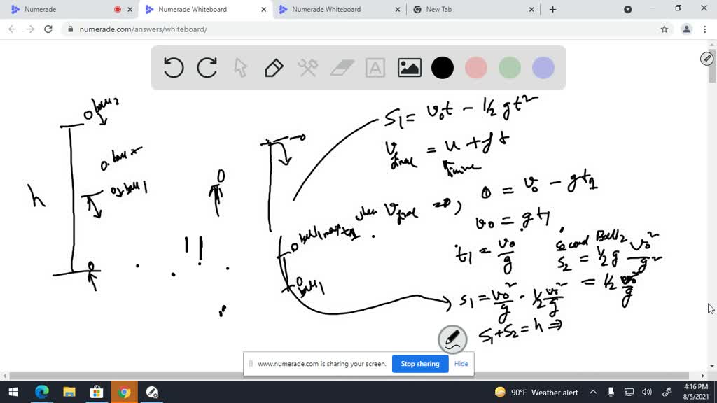 SOLVEDA rubber ball is shot straight up from the ground with speed v