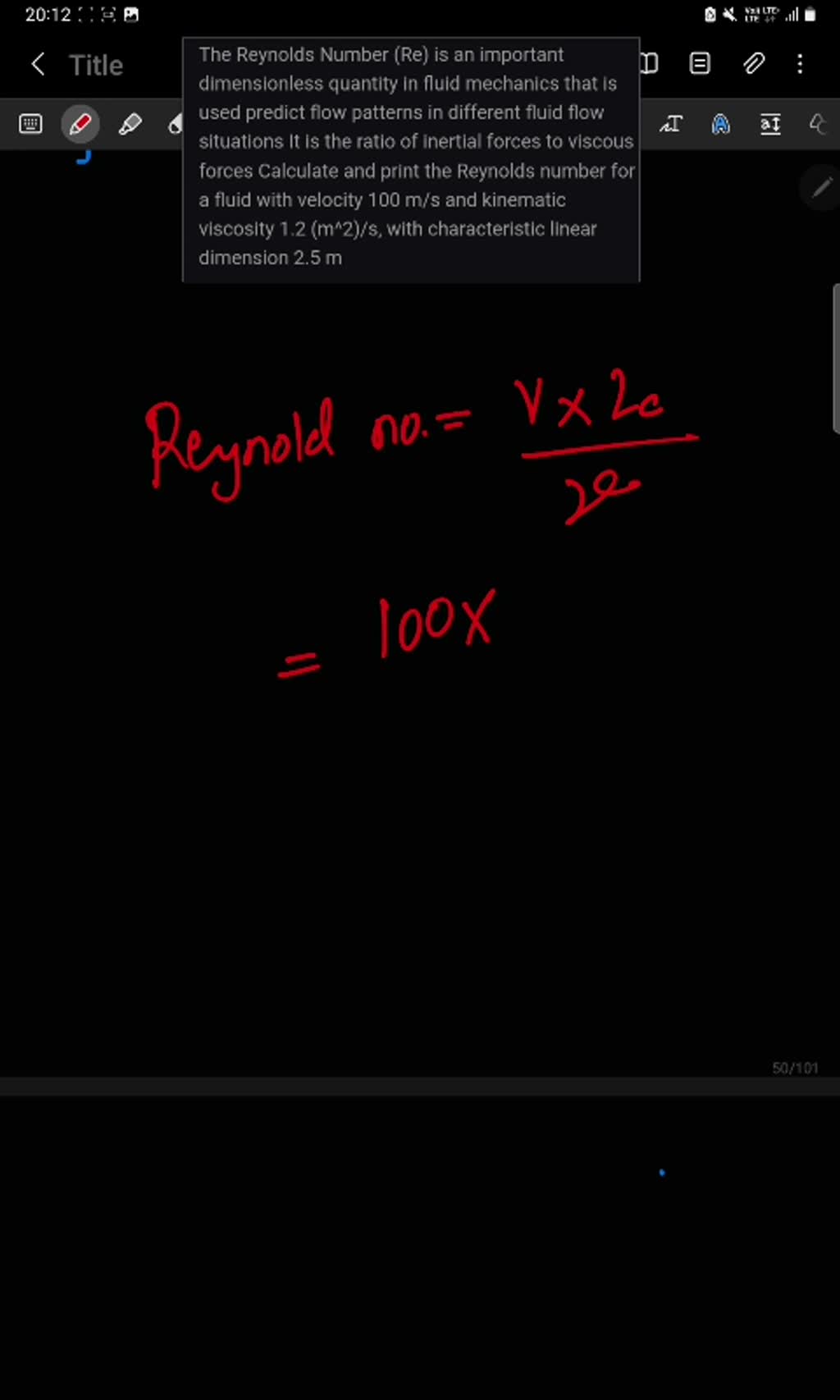 solved-in-fuid-dynamics-the-reynolds-number-re-is-dimensionless