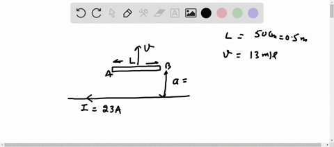 one-of-our-friends-a-conducting-bar-is-moving-as-shown-in-the-figure-below-away-from-the-current-carrying-wire-what-is-the-magnitude-of-the-potential-difference-va-vel-enter-answer-is-milivo-64784