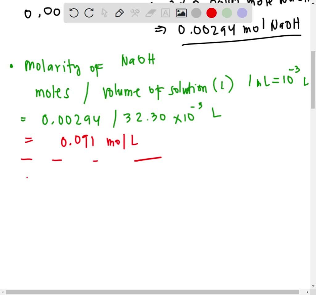 SOLVED: A different titration experiment using a 0.123M standardized ...