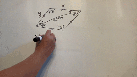 one-diagonal-of-a-parallelogram-is-20-cm-long-and-at-one-end-forms-angles-of-20-degrees-and-40-degrees-with-the-sides-of-the-parallelogram-find-the-length-of-the-sides-92883