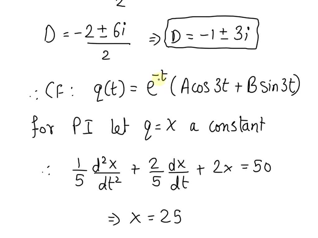 SOLVED Find The Charge On The Capacitor In An RLC Series Circuit Where Solved find the charge on the capacitor in an rlc series circuit where