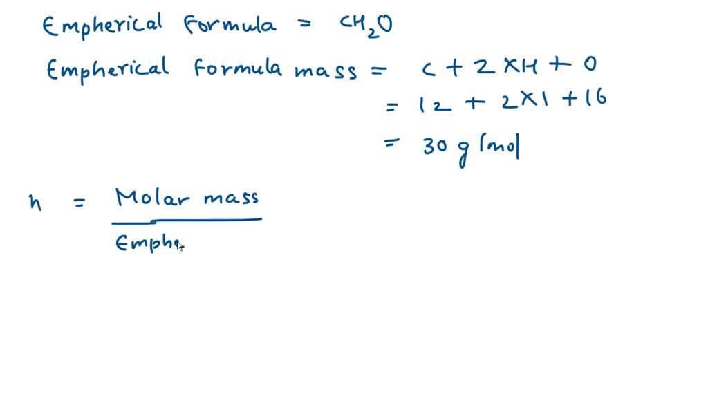 SOLVED: If a compound has a molar mass of 180 g/mol and its empirical ...