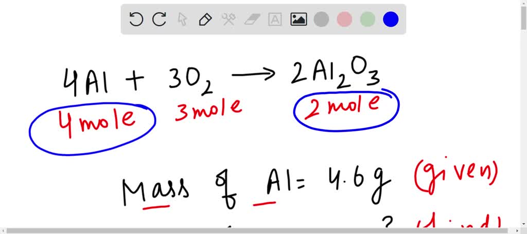 SOLVED: Aluminum and oxygen react according to the following equation ...