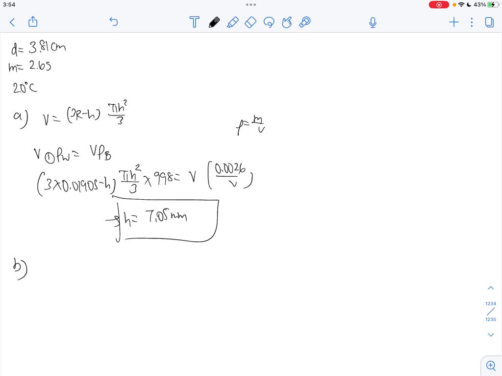SOLVED An average table tennis ball has a diameter of 3.81 cm and a
