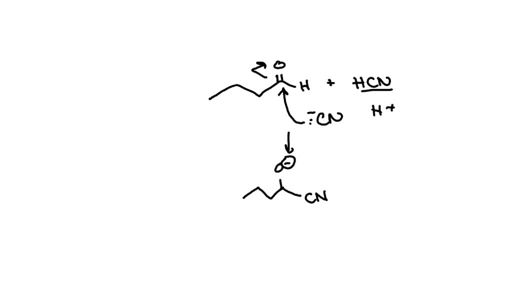 SOLVED: (a) Butanal reacts with HCN; CH3CH2 CH2CHO to form compound H 1 ...