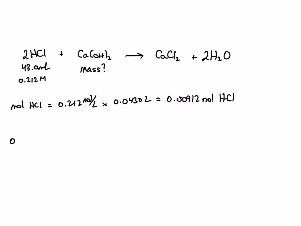 SOLVED: If 43.0mL of 0.212 M HCl solution is needed to neutralize a ...