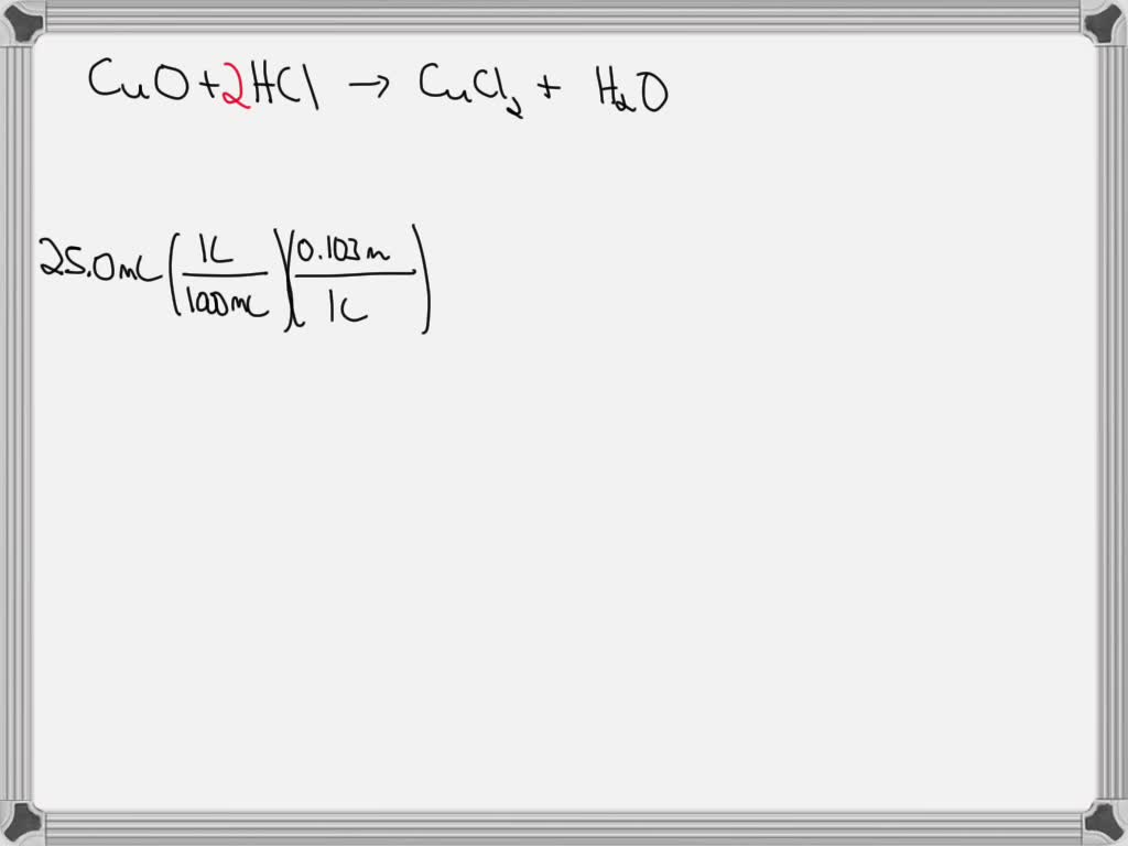 SOLVED 6. Copper(II) oxide reacts with hydrochloric acid to produce