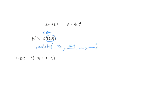 a-population-of-values-has-a-normal-distribution-with-421-and-439-you-intend-to-draw-a-random-sample-of-size-n-123-find-the-probability-that-a-single-randomly-selected-value-is-less-than-354-58723