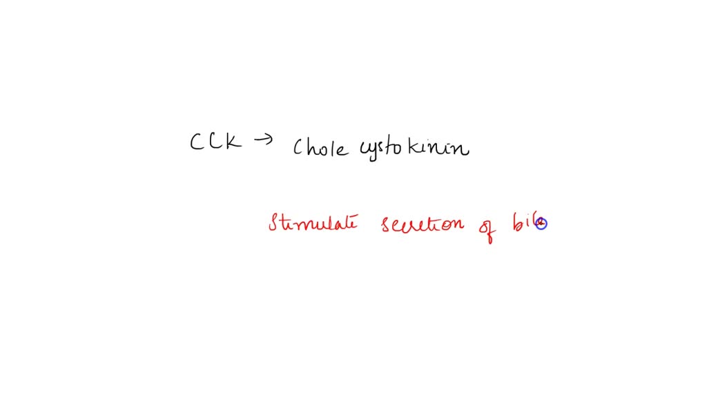 SOLVED Cholecystokinin (CCK) is a hormone that enables glucose to