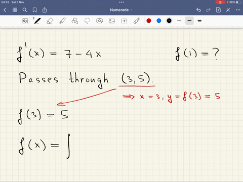 given-that-the-graph-of-passes-through-the-point-3-5-and-that-the-slope-of-its-tangent-line-at-x-fx-is-7-_-4x-find-f1-f1-48307
