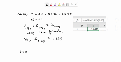 find-the-margin-of-error-for-the-given-values-of-c-sigma-and-n-c090-sigma32-n36-e-________-round-to-three-decimal-places-as-needed-part-2-use-the-confidence-interval-to-find-the-margin-of-er-93366