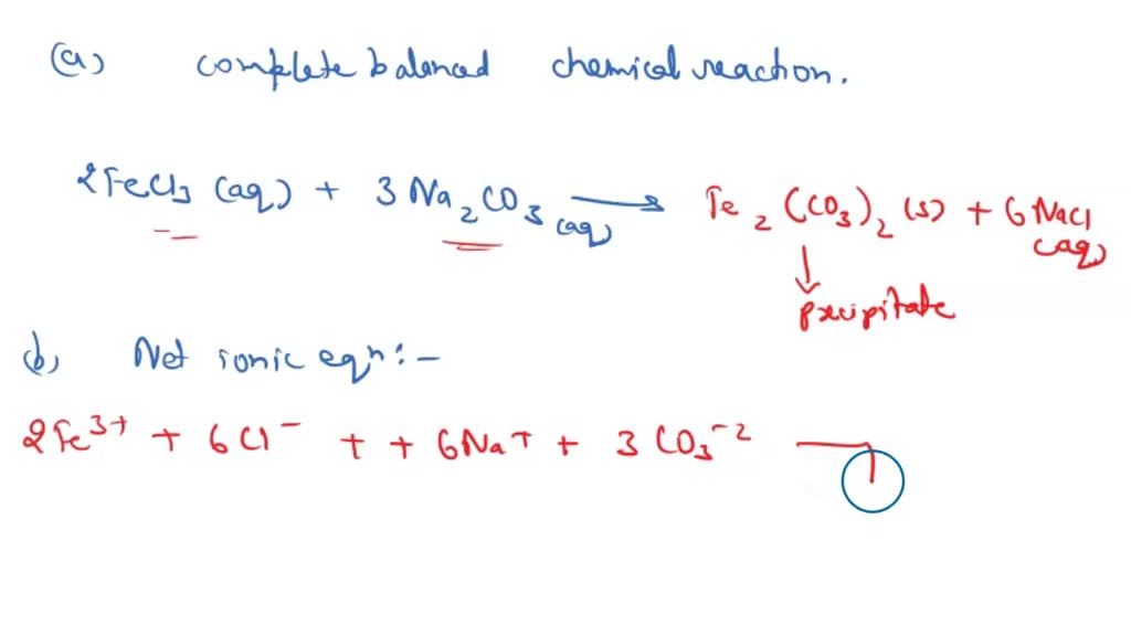 SOLVED: when an aqueous solution FeCl3 is added to an aqueous solution ...