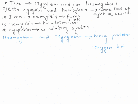 which-of-the-following-is-true-about-myoglobin-andor-hemoglobin-choose-one-both-myoglobin-and-hemoglobin-contain-the-same-fold-of-eight-helices-the-iron-in-hemoglobin-is-in-the-ferric-3-stat-41198