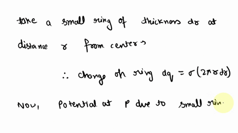 the-figure-shows-a-ring-of-outer-radius-r-110-cm-inner-radius-r-0290r-and-uniform-surface-charge-density-450-pcm2-with-v-0-at-infinity-find-the-electric-potential-at-point-p-on-the-central-a-36777