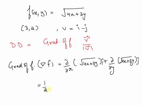 find-the-directional-derivative-fv-of-fzy-4x-3y-at-the-point-3-2-in-the-direction-v-i-j-77164