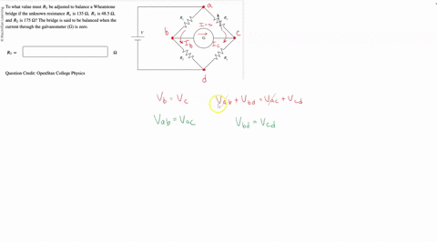 to-what-value-must-r_3-be-adjusted-to-balance-a-wheatstone-bridge-if-the-unknown-resistance-r_mathrmx-is-135-omega-r_1-is-485-omega-and-r_2-is-175-omega-the-bridge-is-said-to-be-balanced-when-the-curr