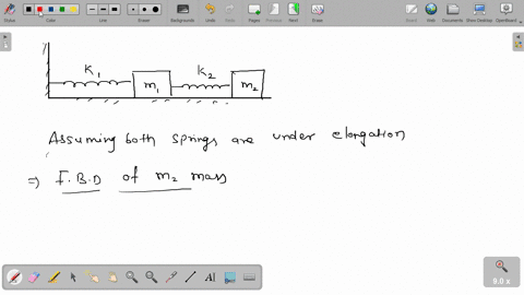 two-blocks-of-masses-m1-and-m2-can-move-freely-on-a-platform-the-block-with-mass-m1-is-connected-to-a-wall-by-a-spring-of-spring-constant-k1-and-the-block-with-mass-m2-is-connected-to-m1-thr-09062