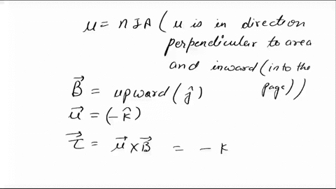 a-circular-coil-of-wire-having-n-loops-and-radius-r-is-carrying-clockwise-current-t-while-it-is-bathed-in-an-upward-magnetic-field-b_-please-show-work-and-explain-the-direction-of-the-torque-59506