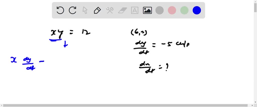 SOLVED: A particle moves along a hyperbola xy = 12. As it reaches the ...