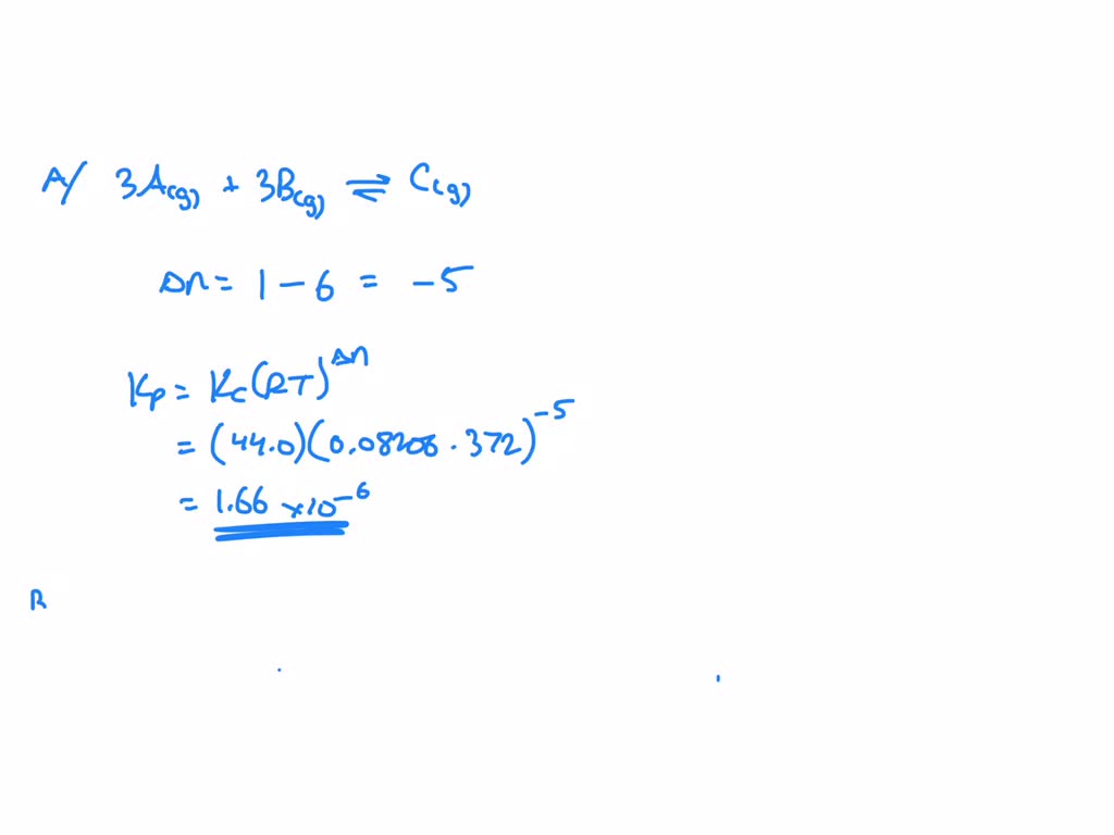 Solved A For The Reaction 3a G 3b G â‡Œ C G Kc 44 0 At A Temperature Of 99 Â°c