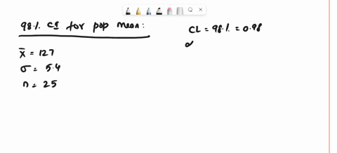 suppose-a-sample-of-25-students-at-a-university-has-a-sample-mean-iq-of-127-if-the-population-standard-deviation-is-54-calculate-the-98-confidence-interval-for-the-population-mean-84805
