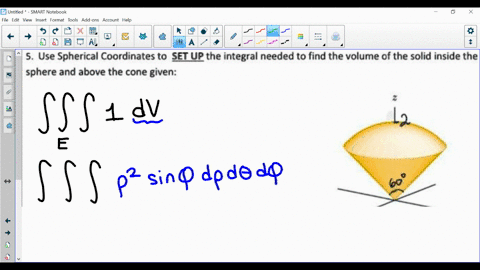8 pts use integration in spherical coordinates to find the volume of ...