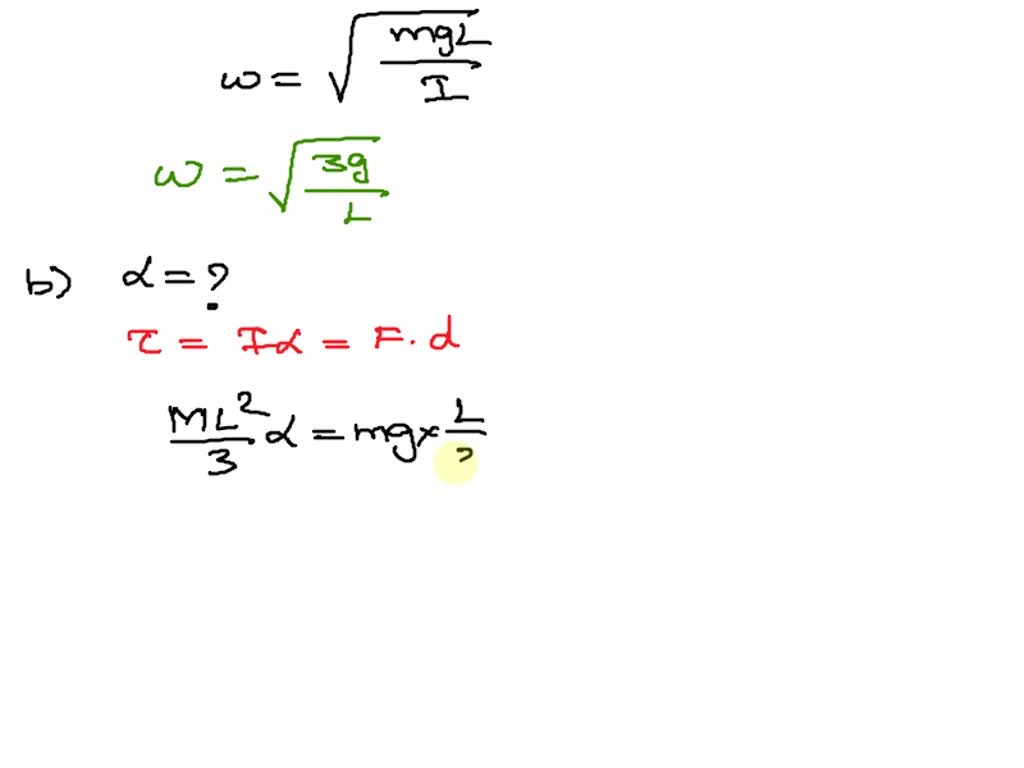 SOLVED: A Long, Uniform Rod Of Length L And Mass M Is Pivoted About A ...