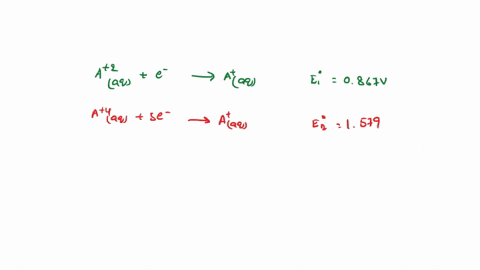 given-the-standard-reduction-potentials-for-an-element-a-at-25-c-a2aq-e-aaq-1-0867-v-a4aq-3-e-aaq-2-1579-v-use-these-two-half-reactions-to-set-up-a-spontaneous-galvanicvoltaic-cell-and-calcu-25338